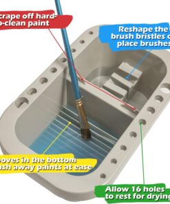 Alternative view of MyLifeUNIT Paint Brush Cleaner. Paint Brush Holder and Organizers with Palette for Acrylic. Watercolor. and Water-Based Paints (Grey)
