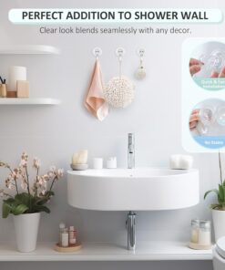 Alternative view of VIS'V Shower Suction Cup Hooks. Removable and Reusable. Clear. Small. 2 Pcs | Clear Invisible Design. Locking Suction Technology. Dual Vacuum Suction. Heavy Duty. Fits for Smooth Flat Surfaces