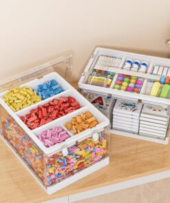 Alternative view of 24QT 2Packs Clear Craft Organizers and Storage with Trays. Art Supply Organizer and Storage. Craft Storage Box with Lid for Beads. Markers. Coloring Books. Sewing. Playdoh and Tools